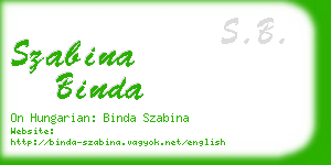 szabina binda business card